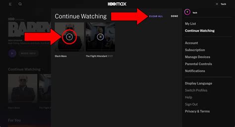 HBO Max: Clear Your Continue Watching Or Watch History